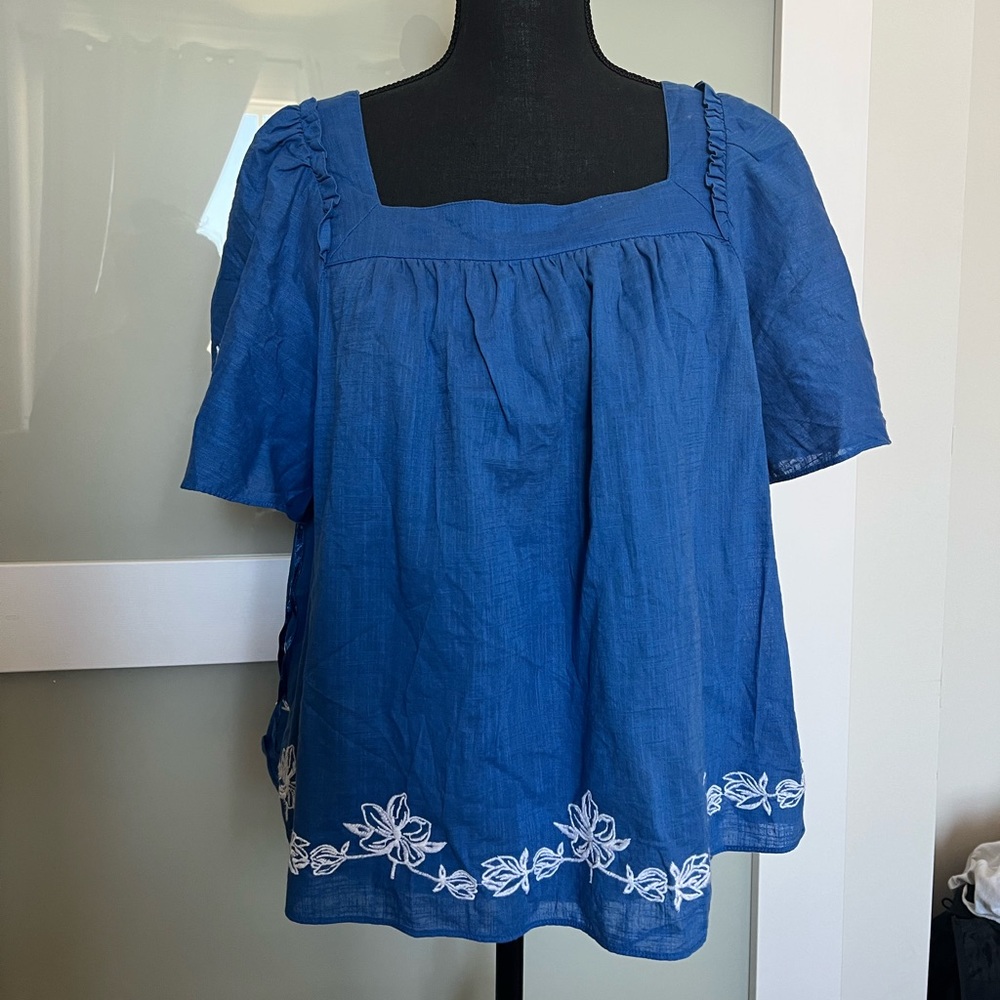 Draper James Blue Blouse - Large